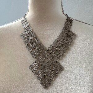 Anthropologie Gold Bib Statement Necklace